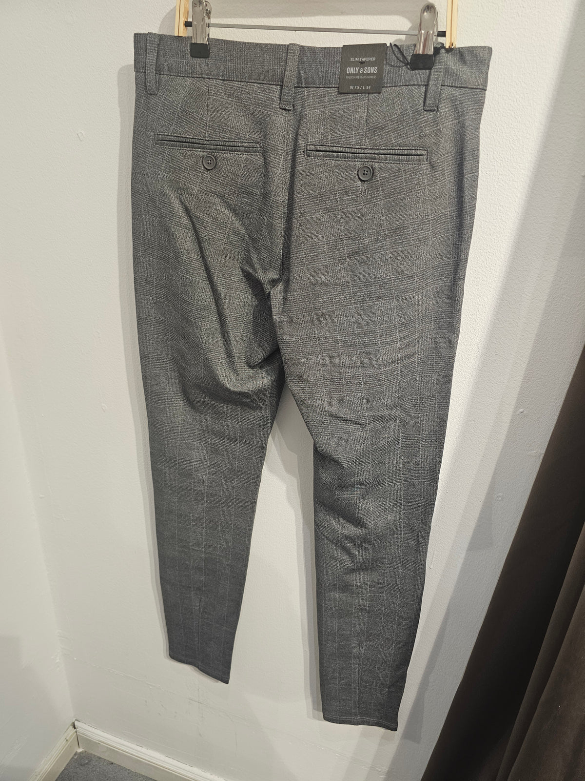 Pantalon cuadros gris ONLY & SONS